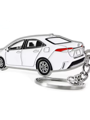 Custom soft enamel car shape keychain for birthday gift with individual text