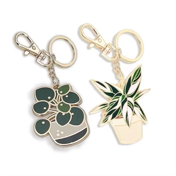 Elegant Plant Design Zinc Alloy Keychain for Nature Lovers and Garden Enthusiasts